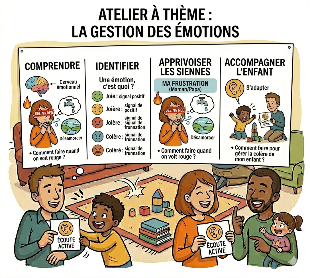 Atelier thématique : la gestion des émotions, les miennes et celles de mon enfant